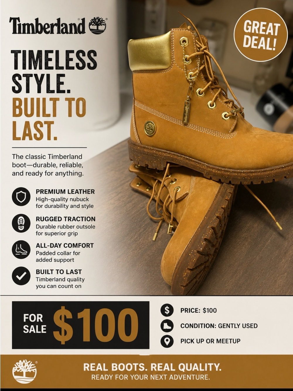 women's Timberland® Premium 6-Inch Waterproof Boots been used once sz 10